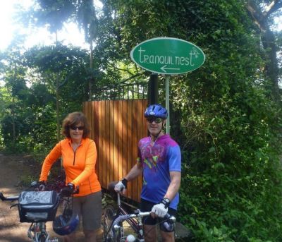 Michael and Breda Keating Cycling on the  tour with redspokes